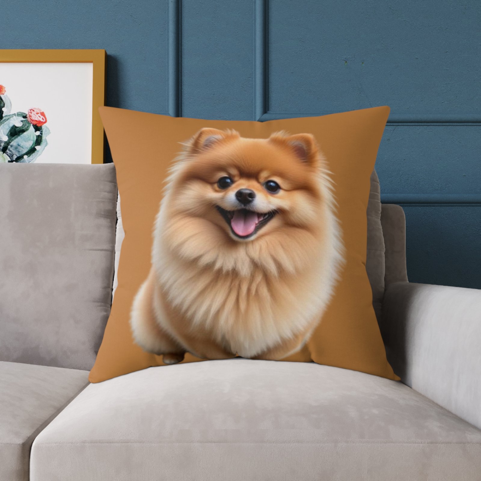 Pomeranian Dog Square Poly Canvas Pillow - Image 19