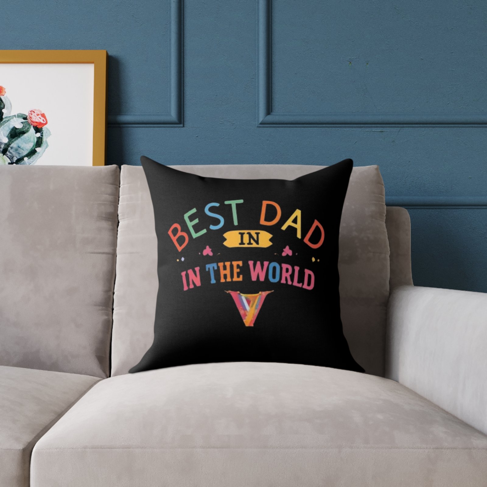 Best Dad Square Poly Canvas Pillow - Image 7