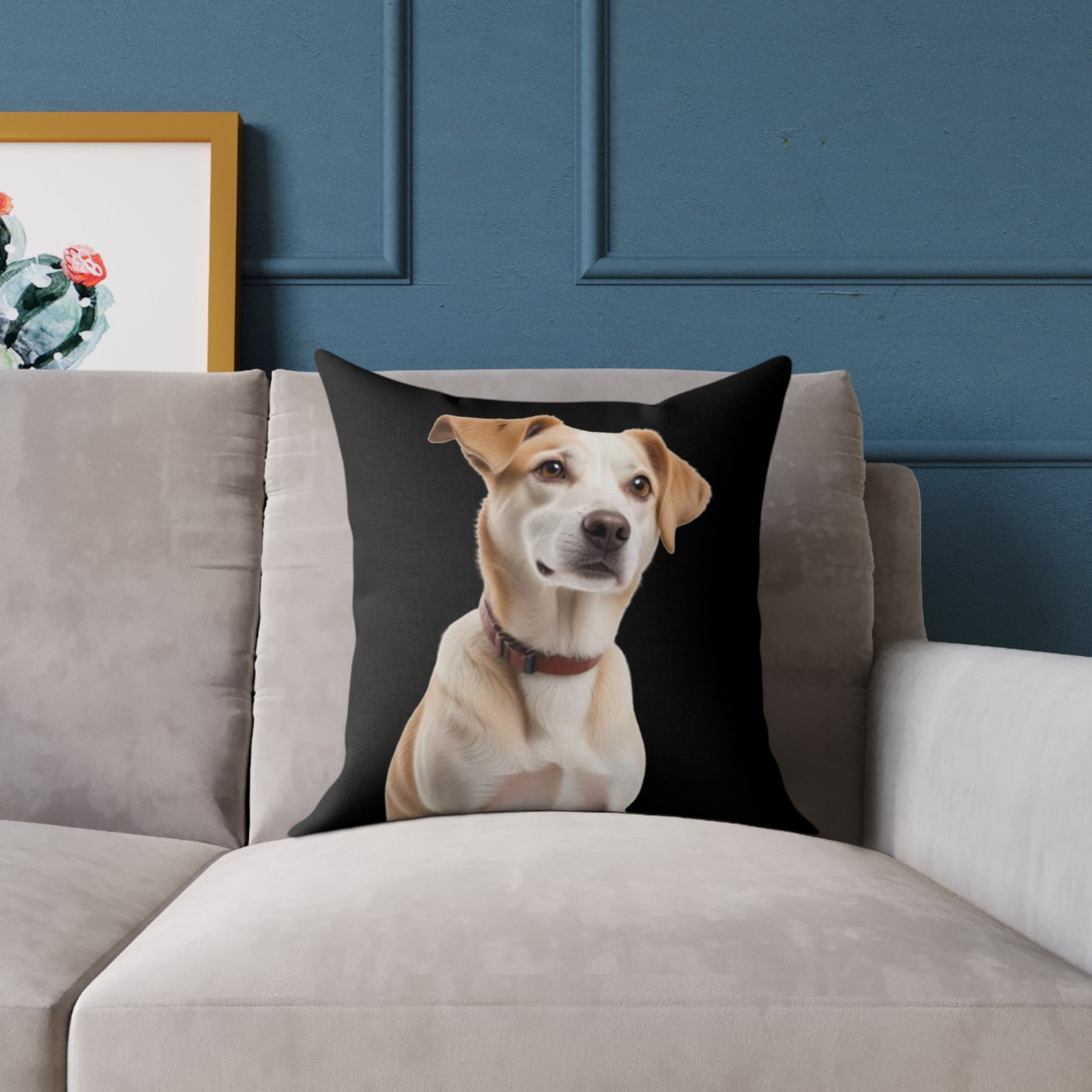 Jack Russell Square Poly Canvas Pillow - Image 7