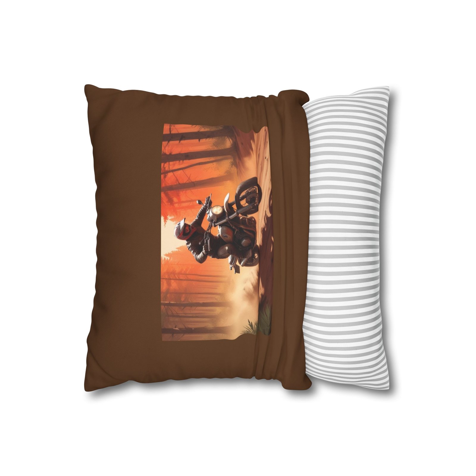Scrambling Bikes Square Poly Canvas Pillowcase - Image 2