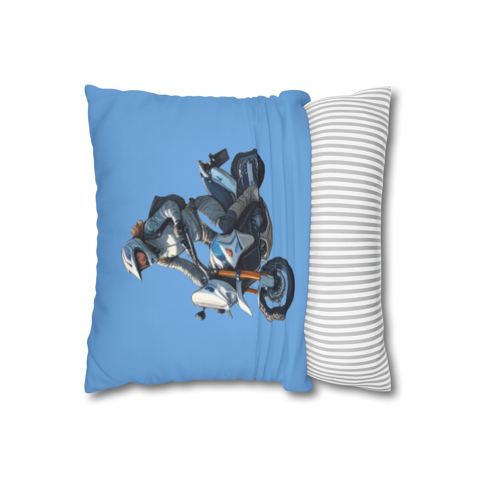 Scrambling Bikes Square Poly Canvas Pillowcase - Image 2