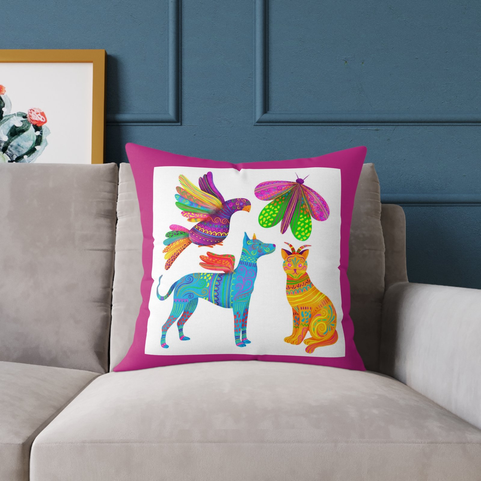 Mexico Square Poly Canvas Pillow - Image 11
