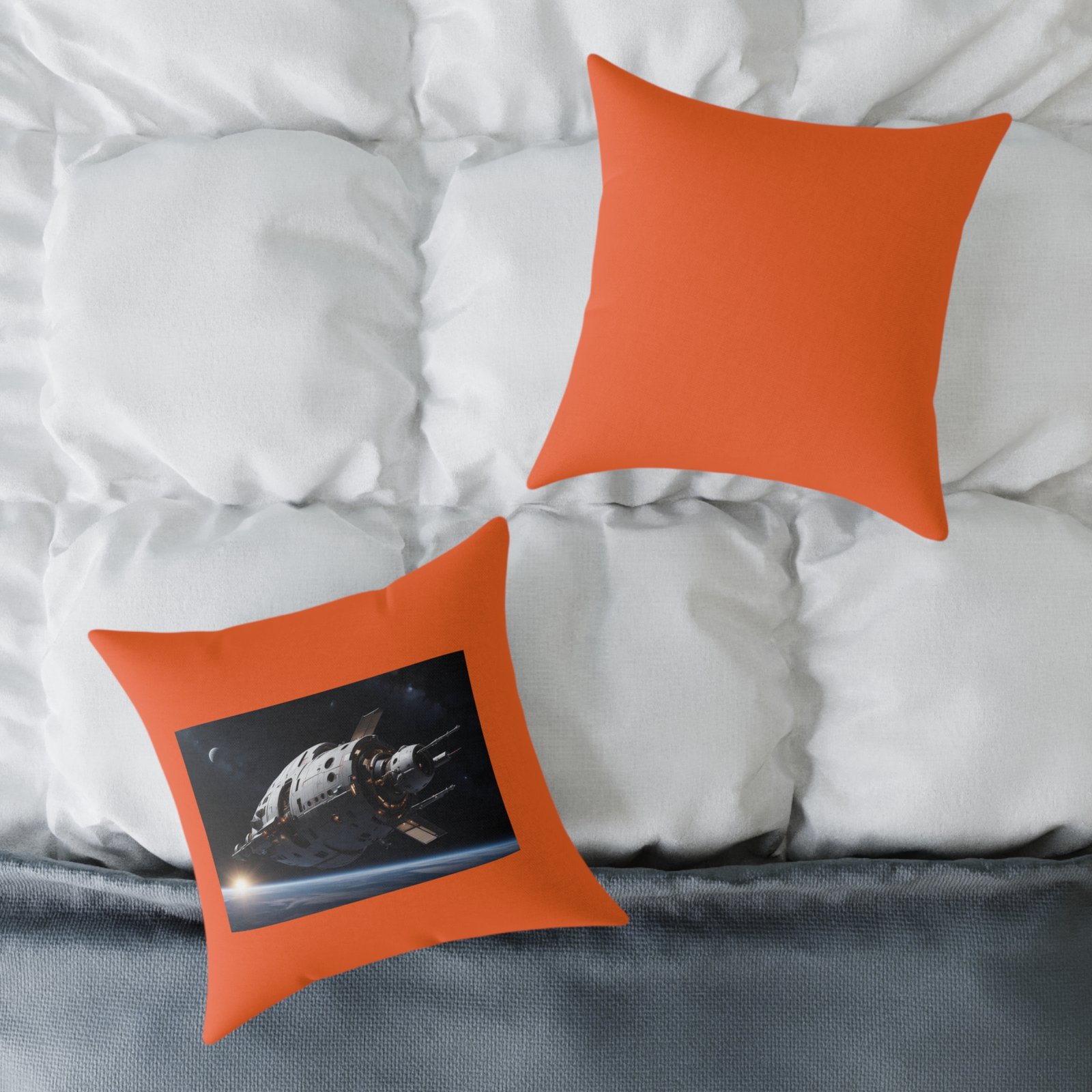 Space Ship Square Poly Canvas Pillow - Image 8