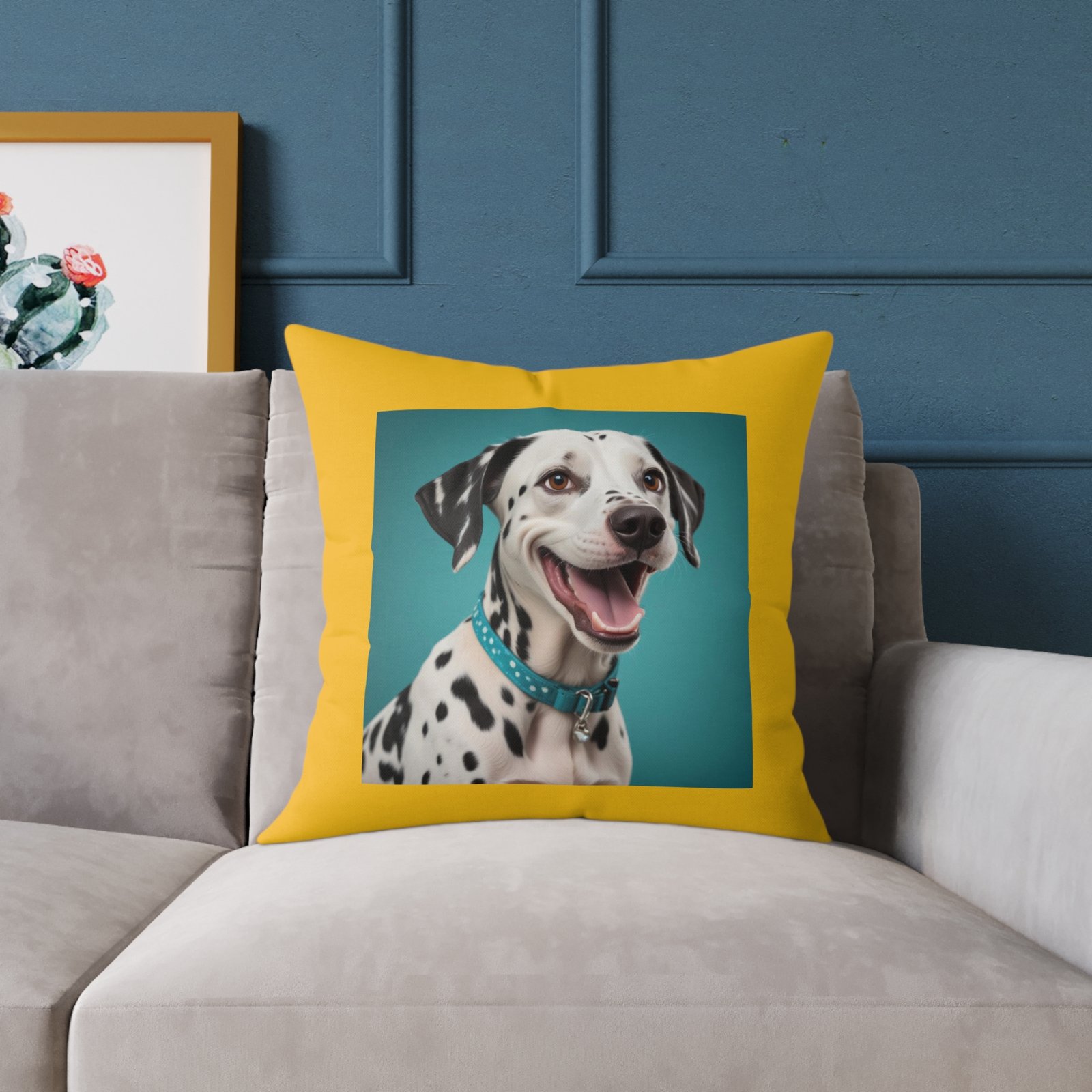 Dalmatian Pet Dog Puppy Cushion 08 Square Poly Canvas Pillow 08 - Image 11
