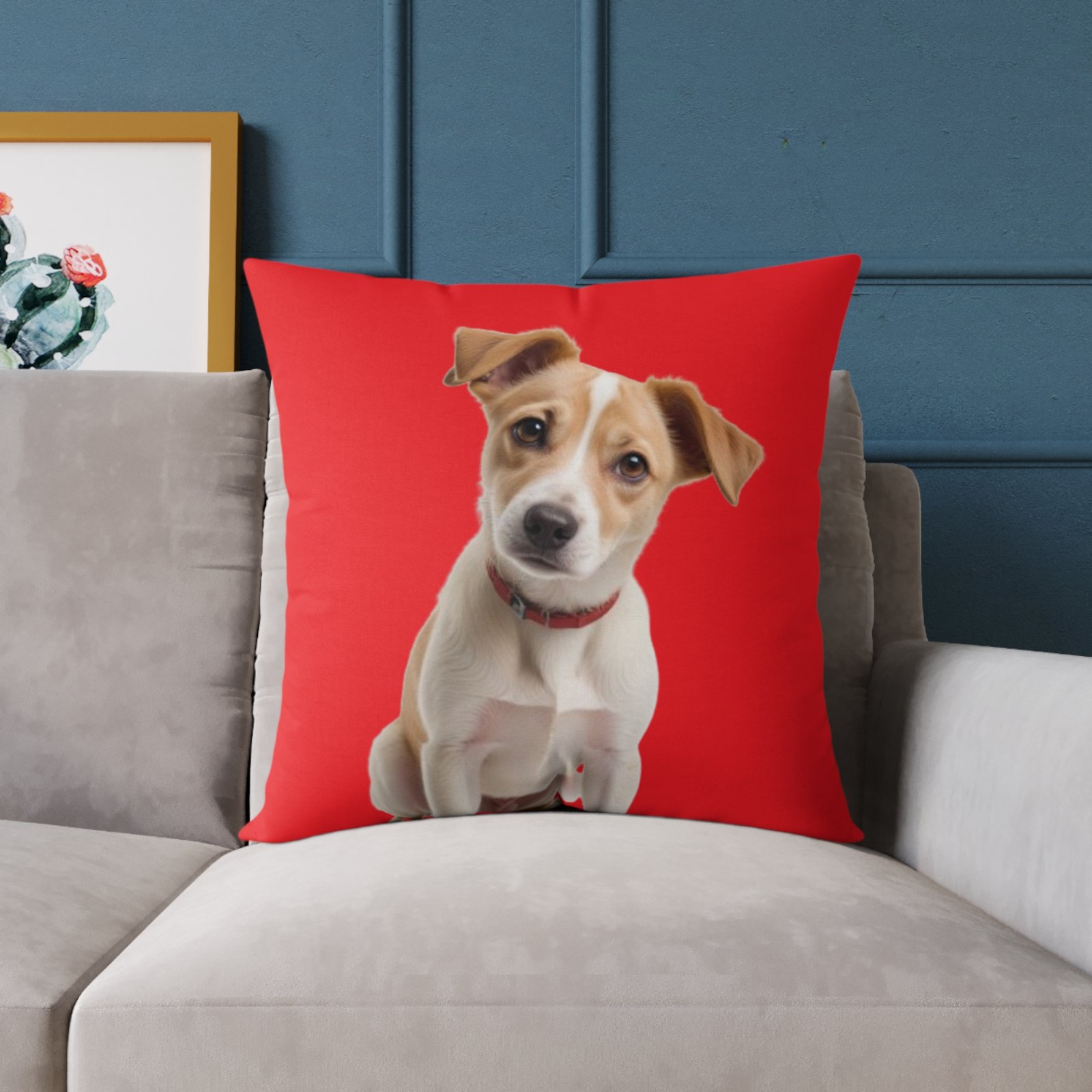 Jack Russell Square Poly Canvas Pillow - Image 15