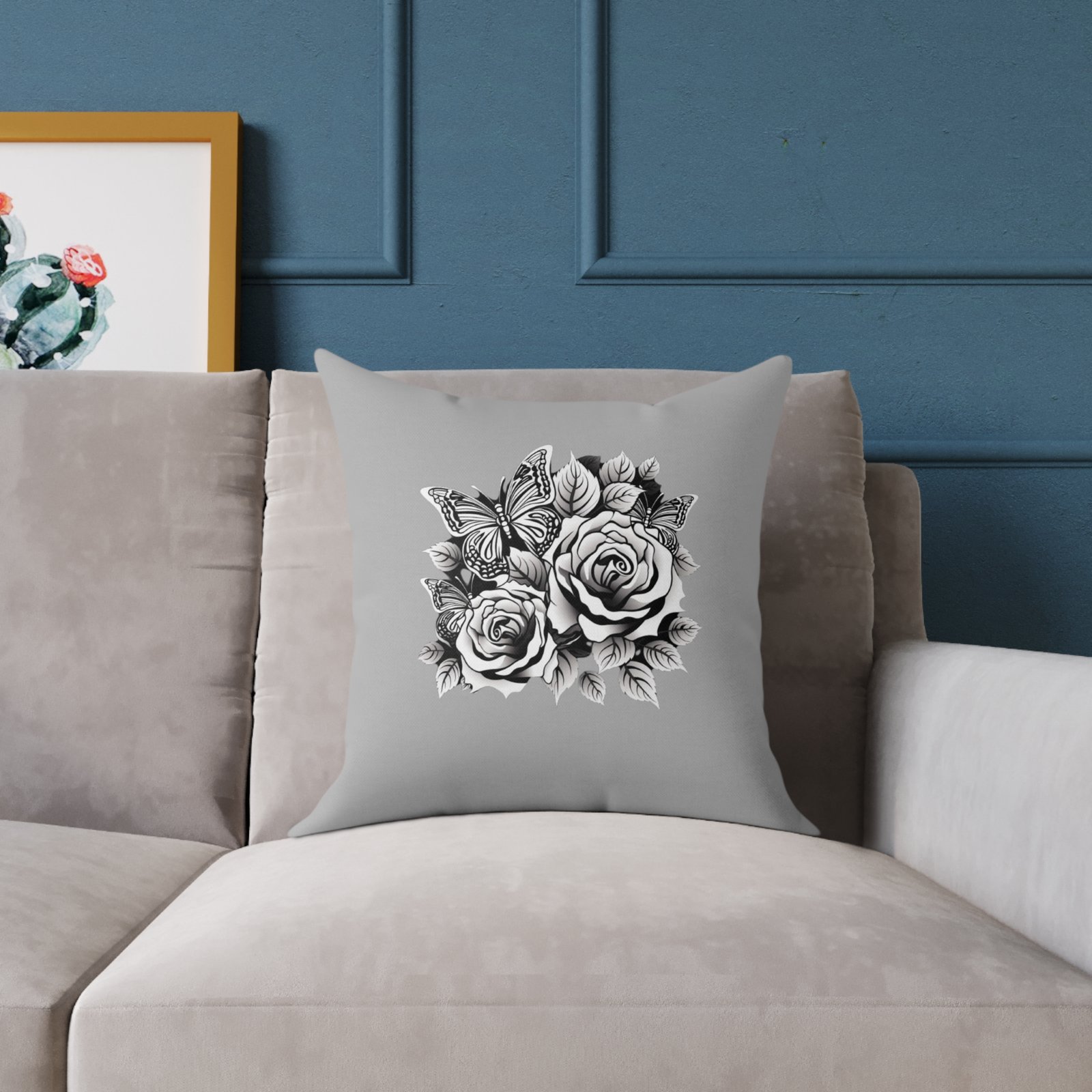 Butterfly Square Poly Canvas Pillow - Image 7