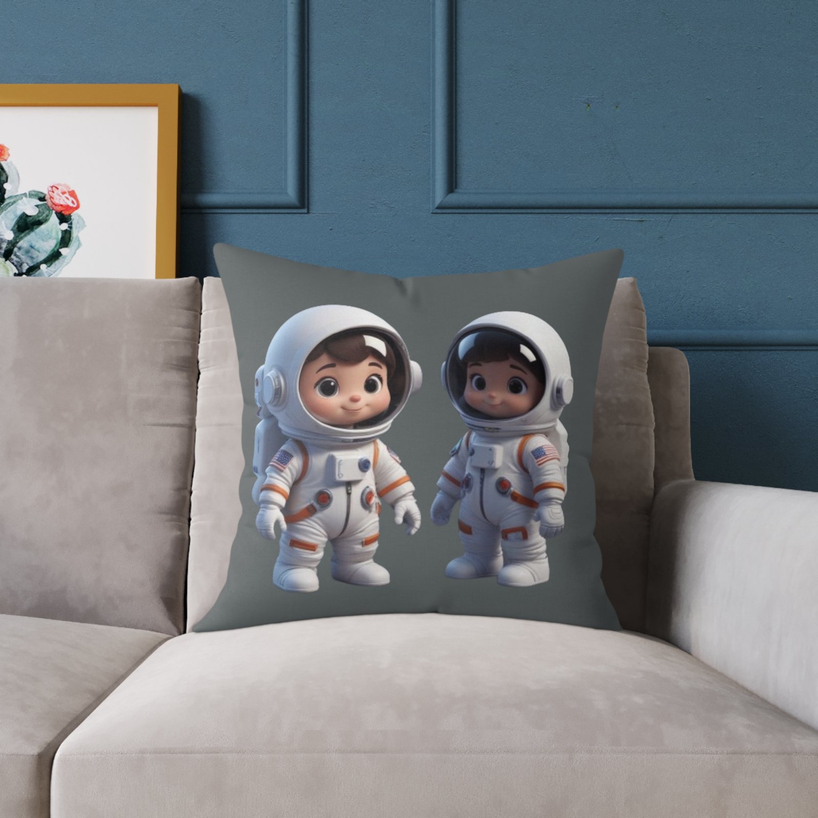 Astronauts Square Poly Canvas Pillow 08 - Image 11