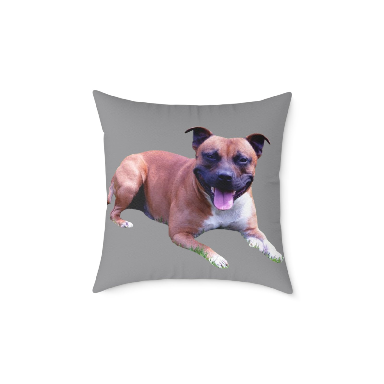 Staffordshire Bull Terrier Square Poly Canvas Pillow - Image 9