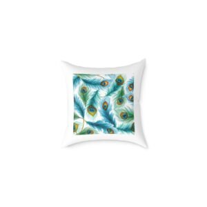 Pea cock Prin t Cushion G ift Square Poly Canvas Pillow Pea cock Prin t , G ift Cushion, Lounge Cushion, Bedroom Cushion, Cushion G ift , ,