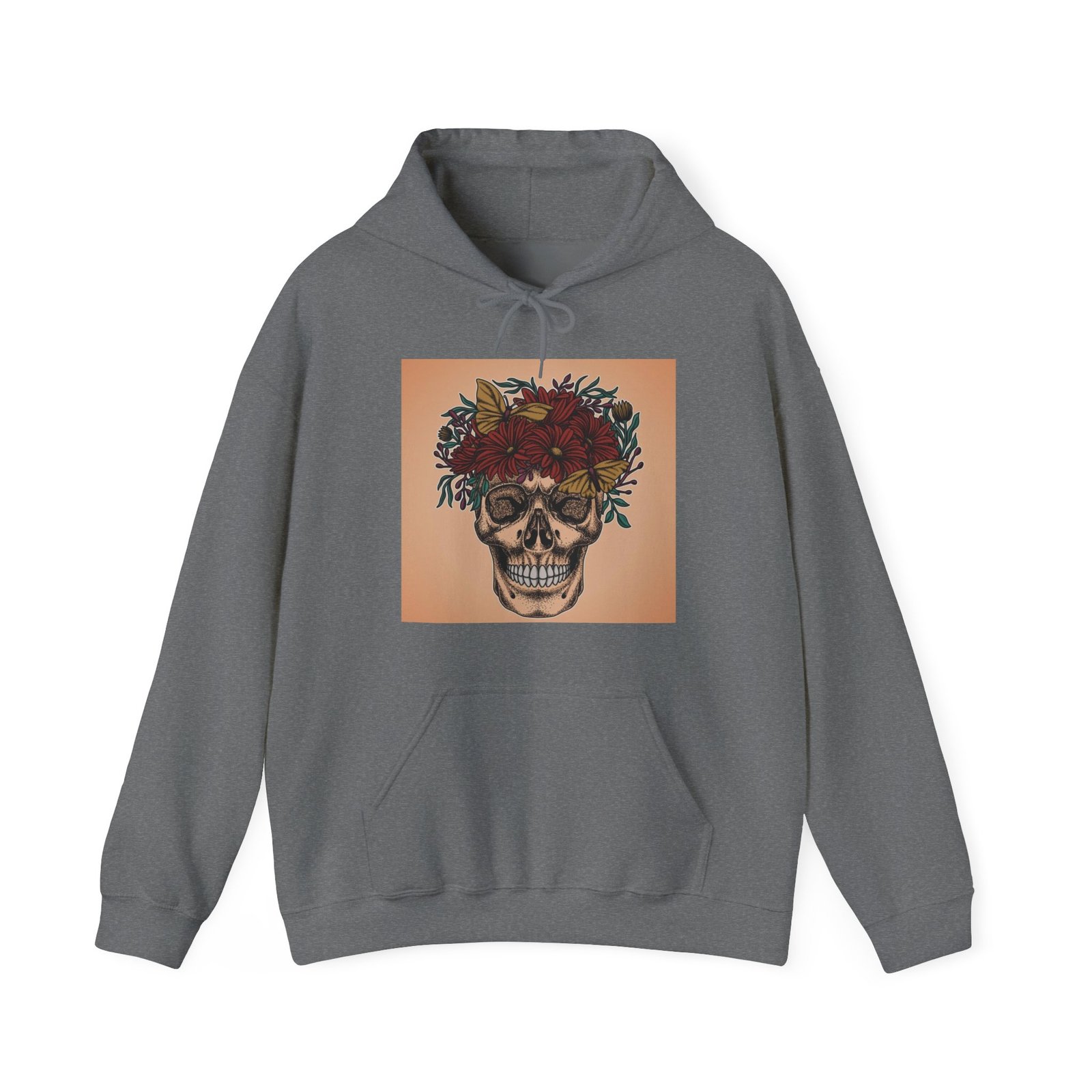 Skull Roses Tattoo Flowers Hoodie, Gothic Sweatshirt, Edgy Pullover, Dark Floral - Image 41