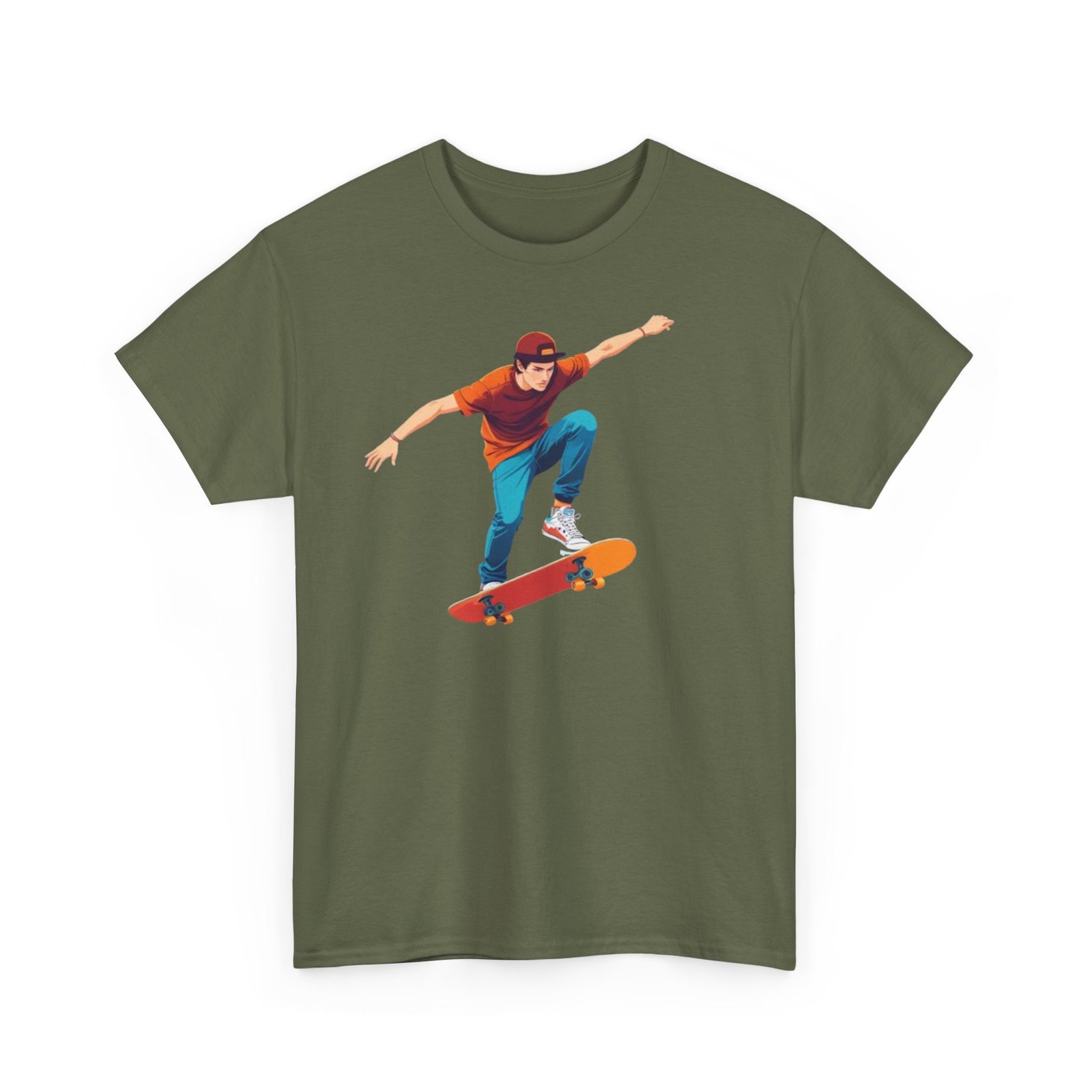 Skateboard Unisex Heavy Cotton Tee - Image 35