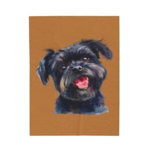 Terrier Dog Custom Dog Portrait Velveteen Plush Blanket | Cozy Pet Lover Gift