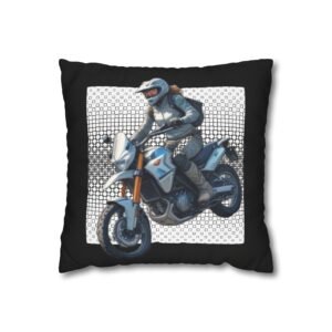 Scrambling Bikes Square Poly Canvas Pillowcase