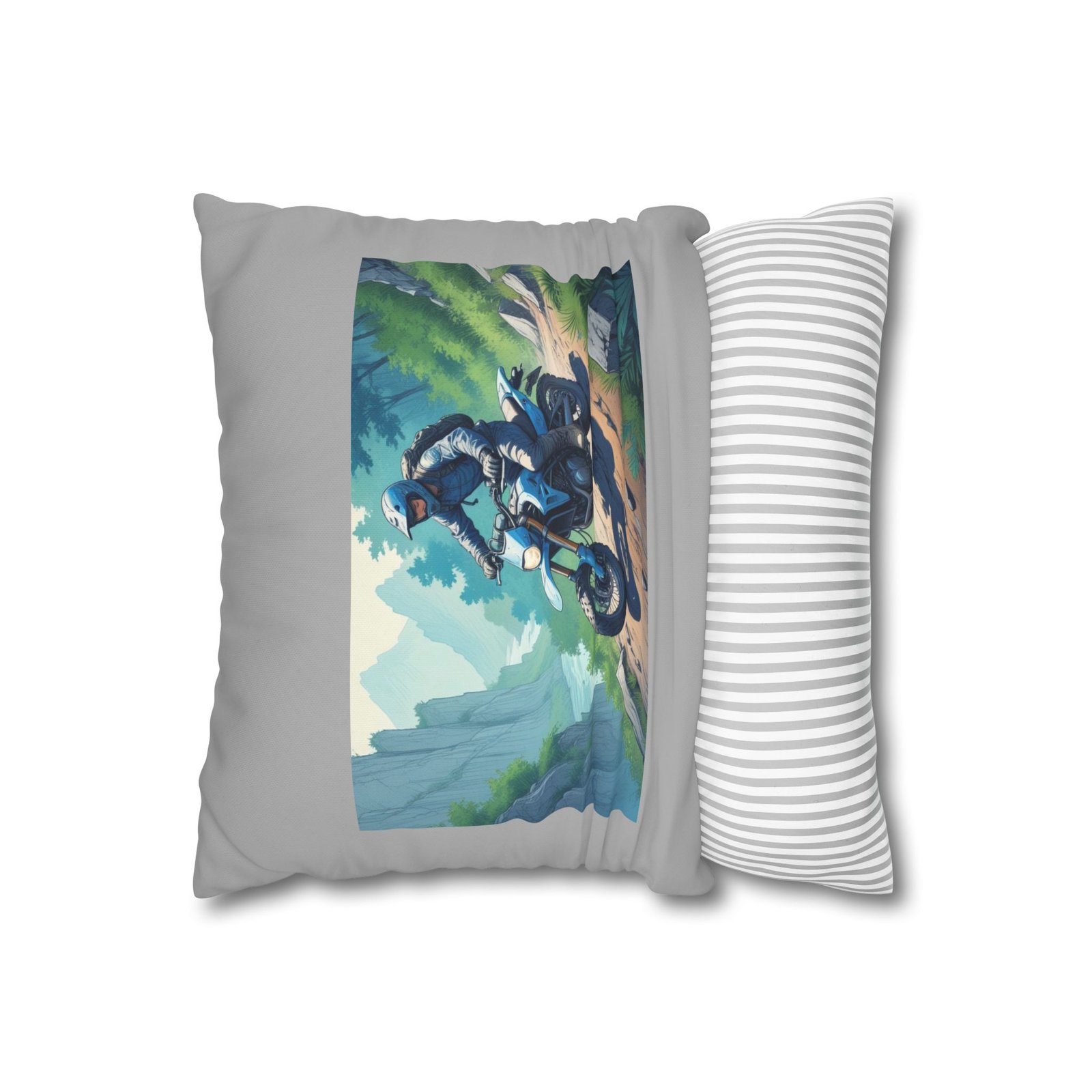 Scrambling Bikes Square Poly Canvas Pillowcase - Image 2