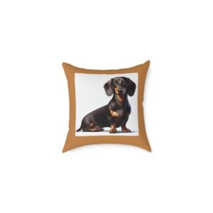 Dachund Dog Pet Puppy Cishion 08 Square Poly Canvas Pillow 08