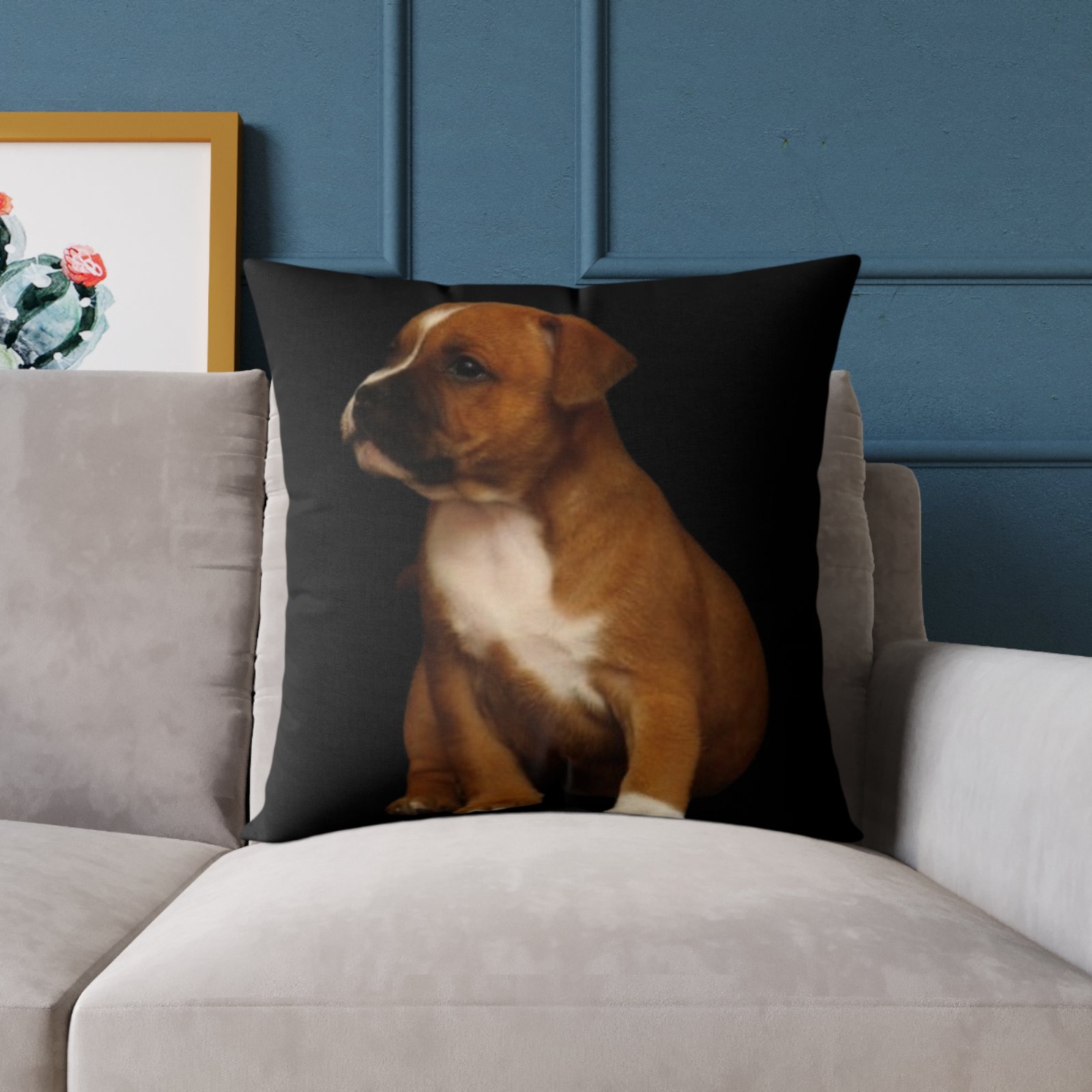 Staffordshire Bull Terrier Square Poly Canvas Pillow 08 - Image 15