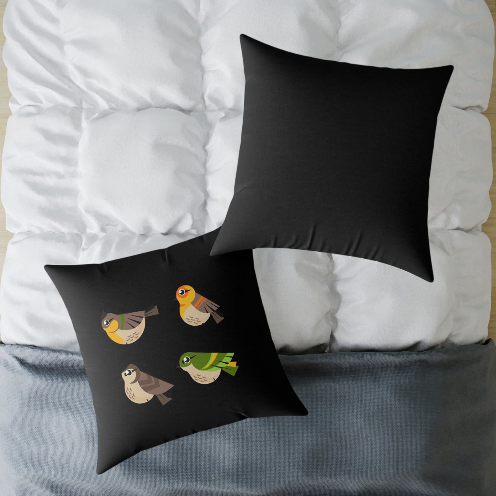 Bird Design Square Poly Canvas Pillow - Image 20