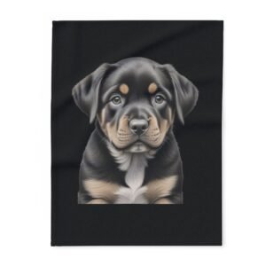 Rottweiller Puppy Arctic Fleece Blanket 08