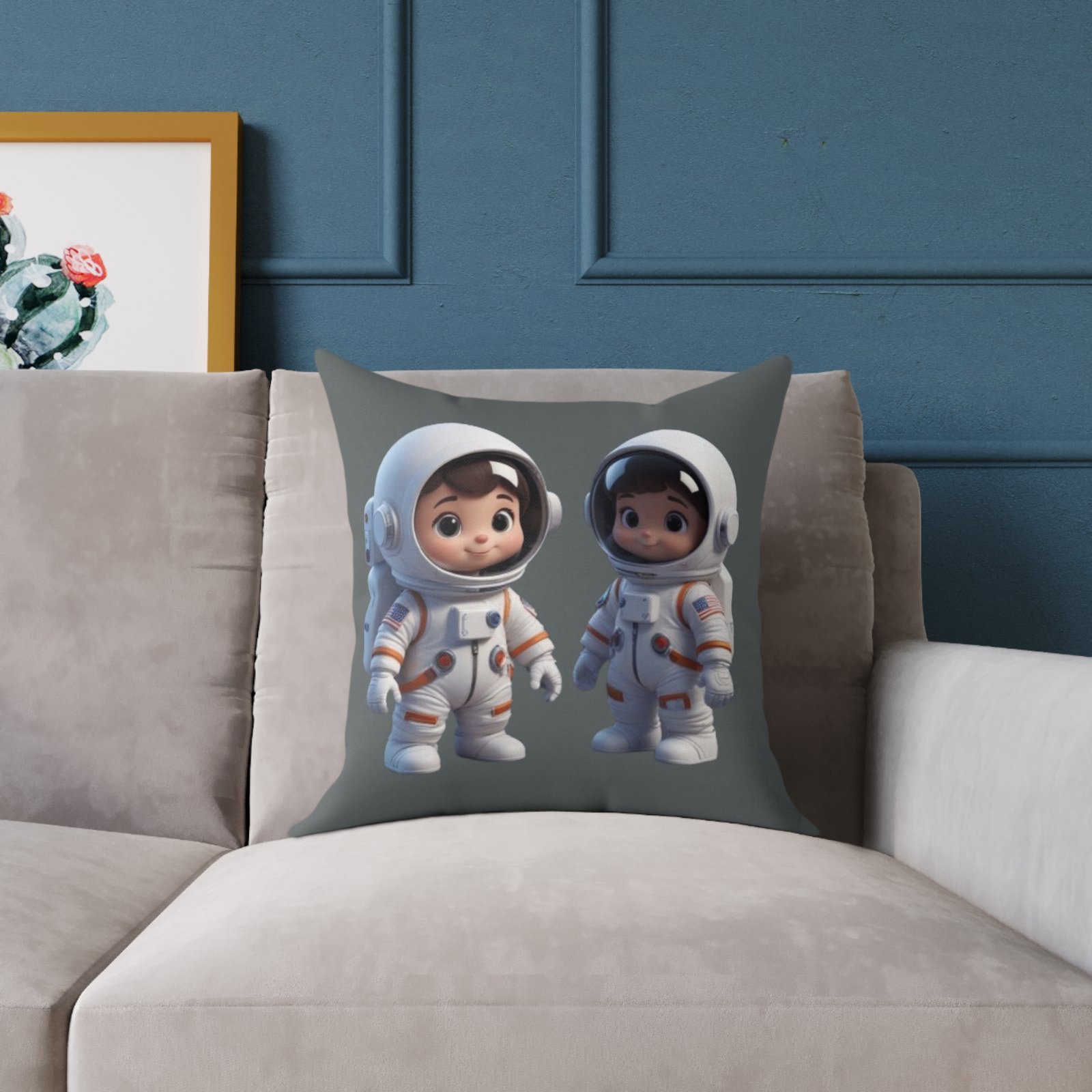 Astronauts Square Poly Canvas Pillow 08 - Image 7