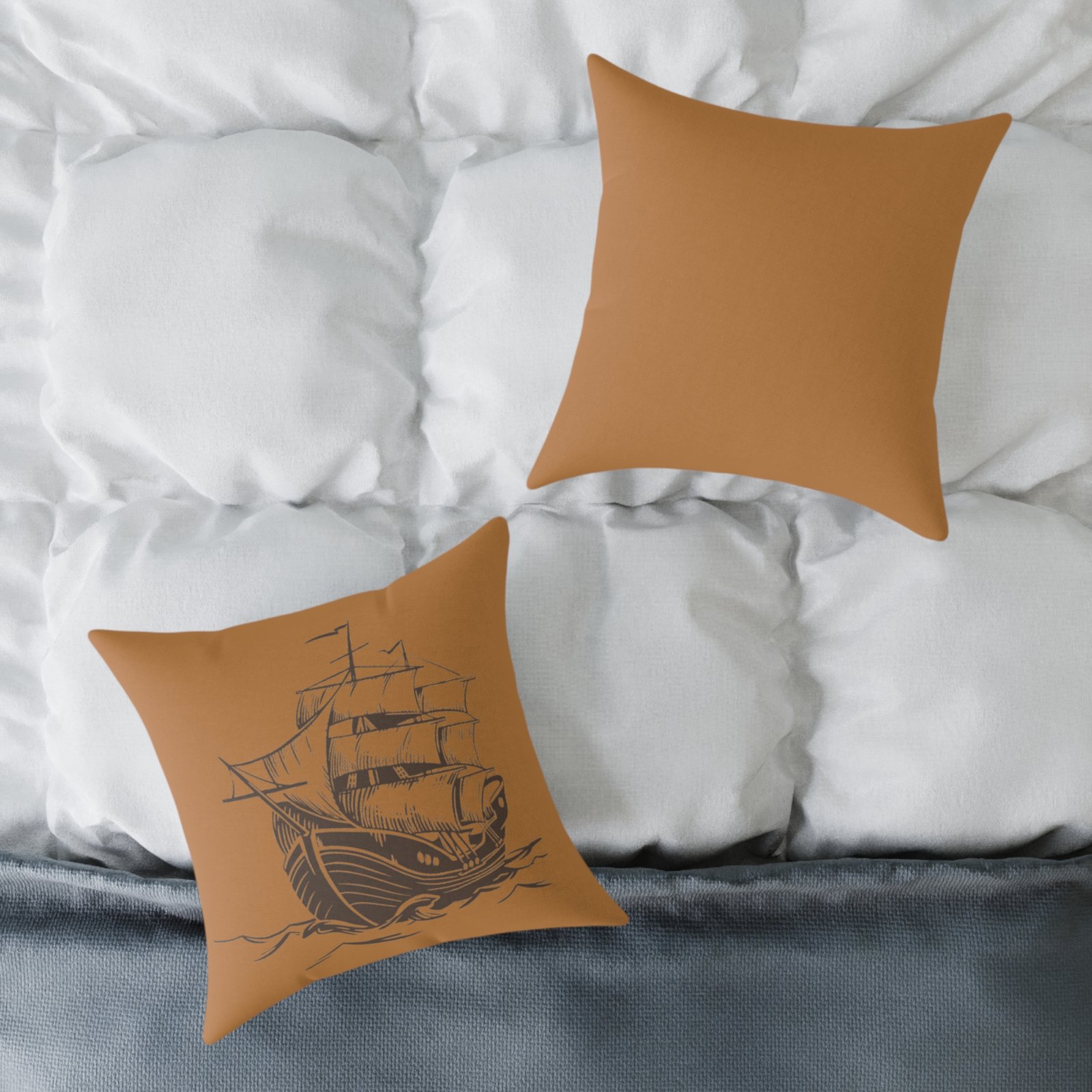 Square Pillow Ships Boats Yachts Sea Sailing Vessels Nautical Decor - Image 8