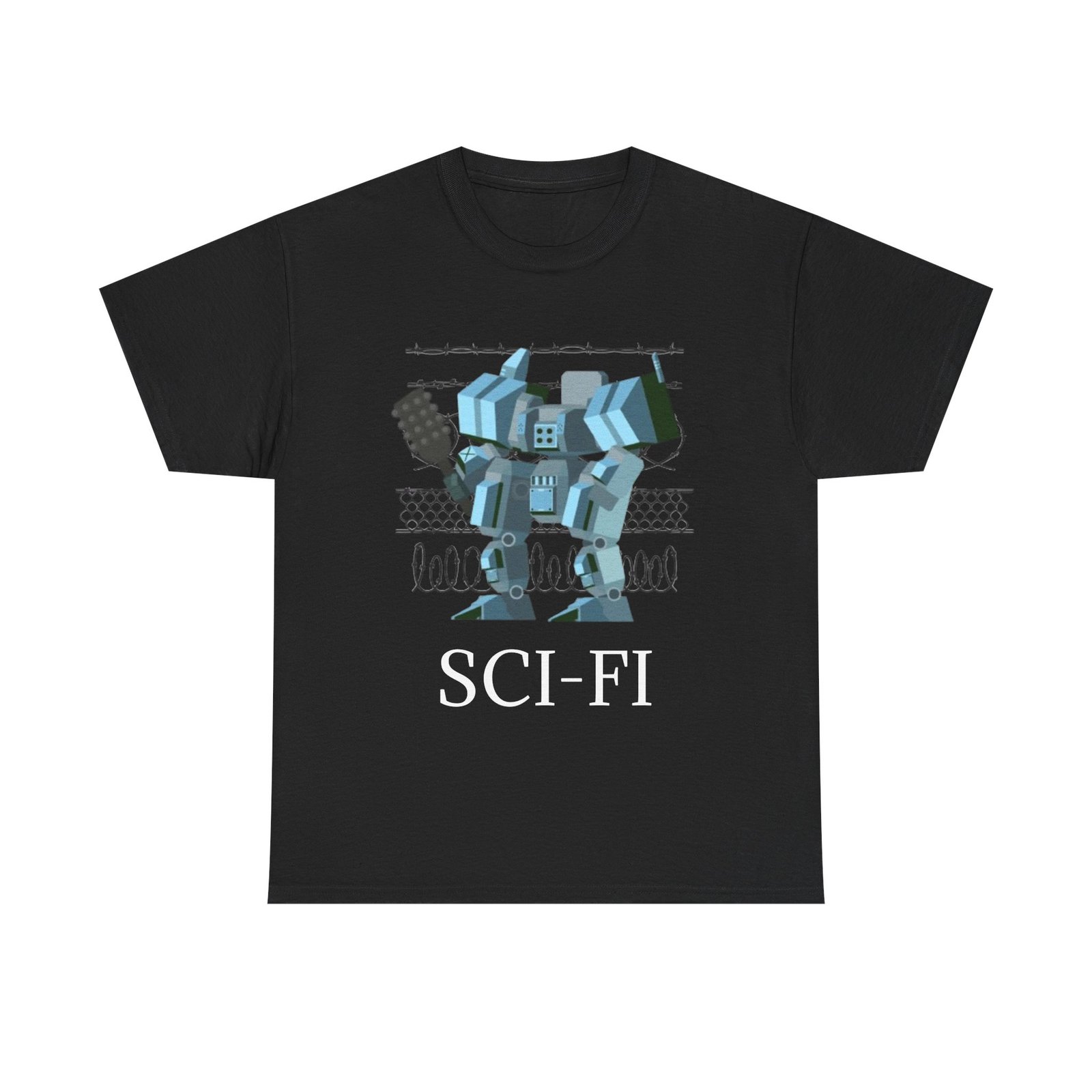 Sci-Fi Robot Futuristic Tee, Unisex Cotton T-Shirt, Geeky Clothing, Perfect Gift for Sci-Fi Lovers, Casual Wear, Unique Graphic Tee - Image 5