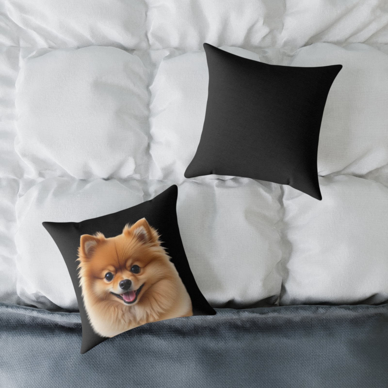Pomeranian Dog Square Poly Canvas Pillow - Image 4