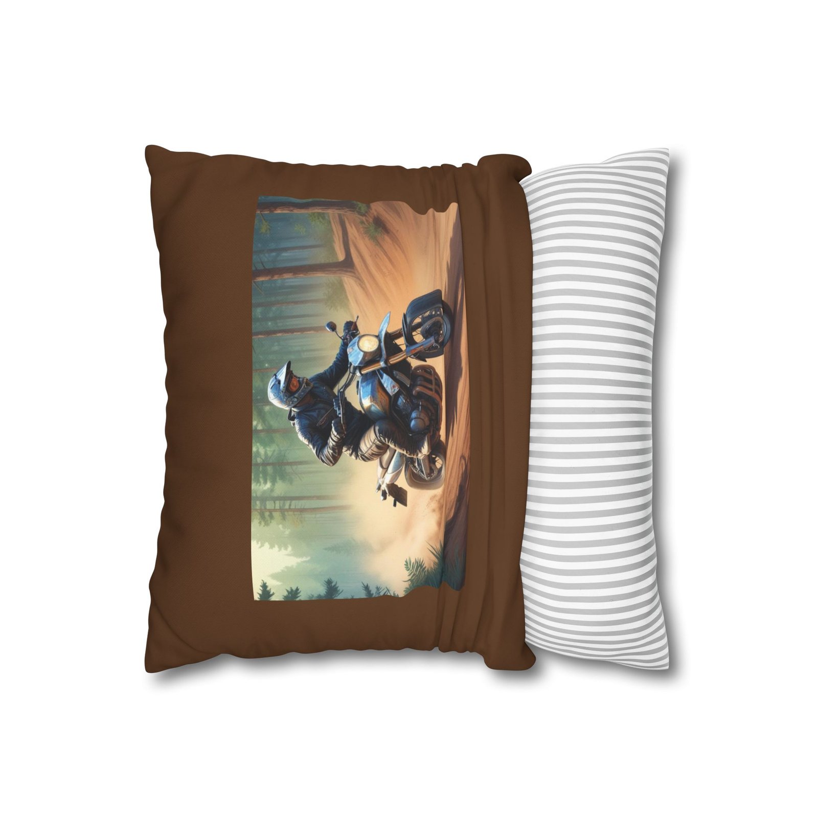 Scrambling Bikes Square Poly Canvas Pillowcase - Image 2