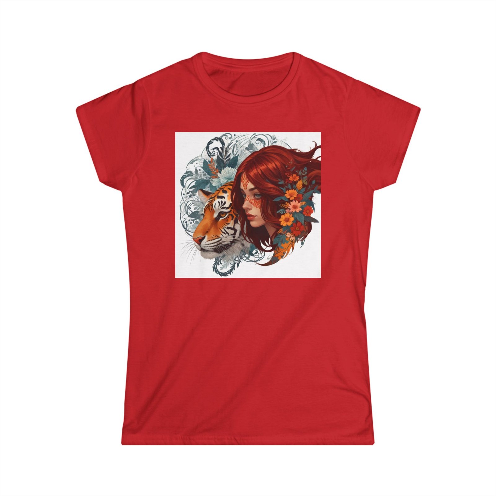 Tiger Lady Art Design Tattoo Soft style Tshirt - Image 31