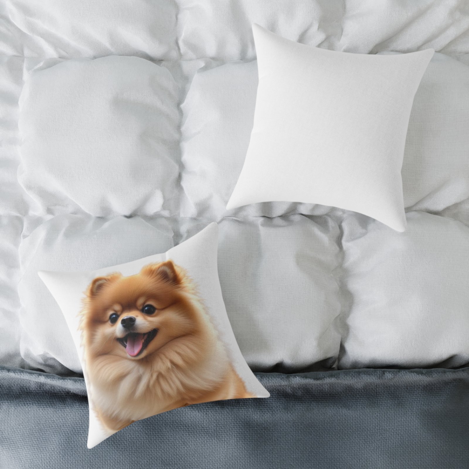 Pomeranian Dog Square Poly Canvas Pillow - Image 8