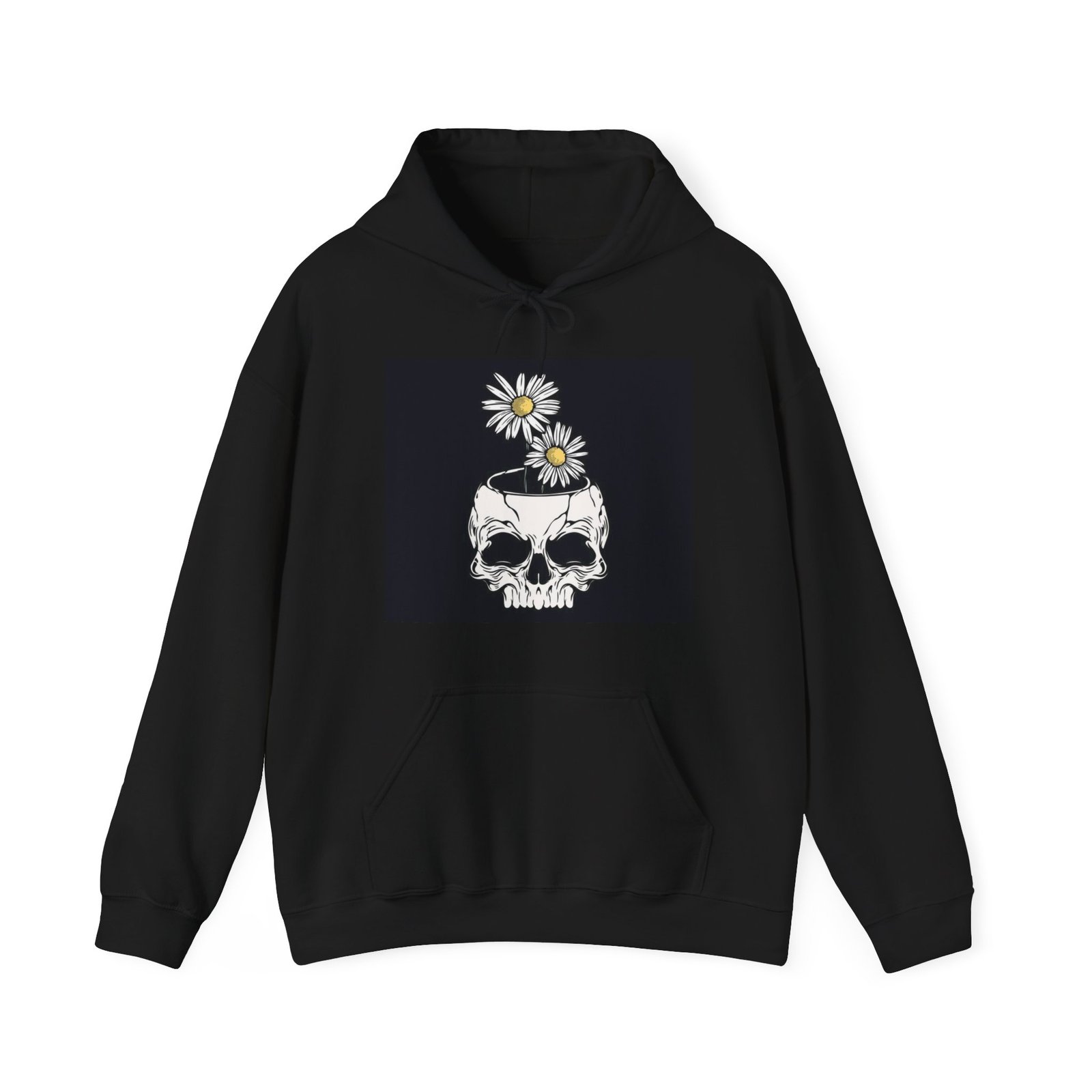 Skull Roses Tattoo Flowers Hoodie, Gothic Sweatshirt, Edgy Pullover, Dark Floral - Image 9