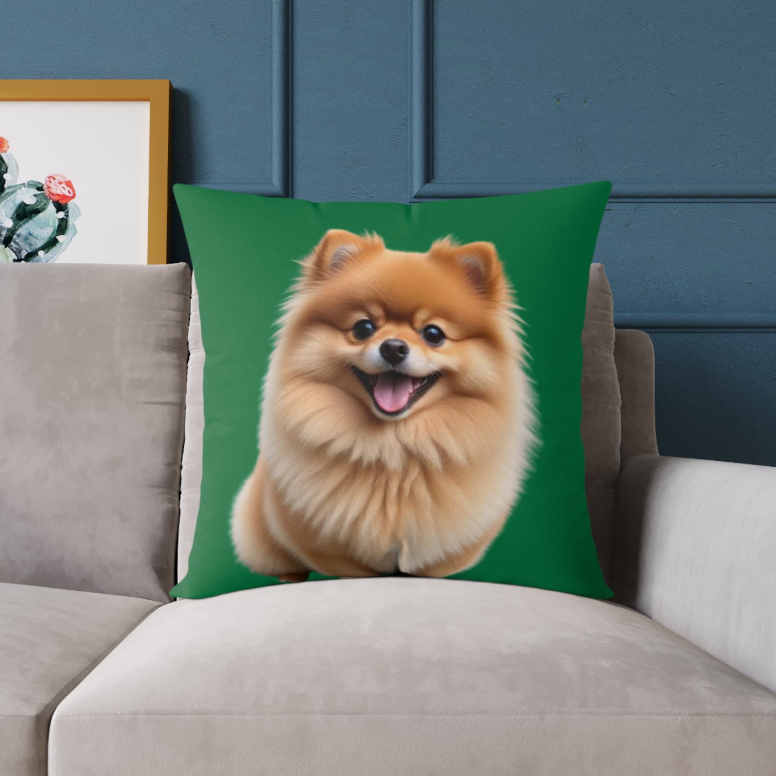Pomeranian Dog Square Poly Canvas Pillow - Image 15
