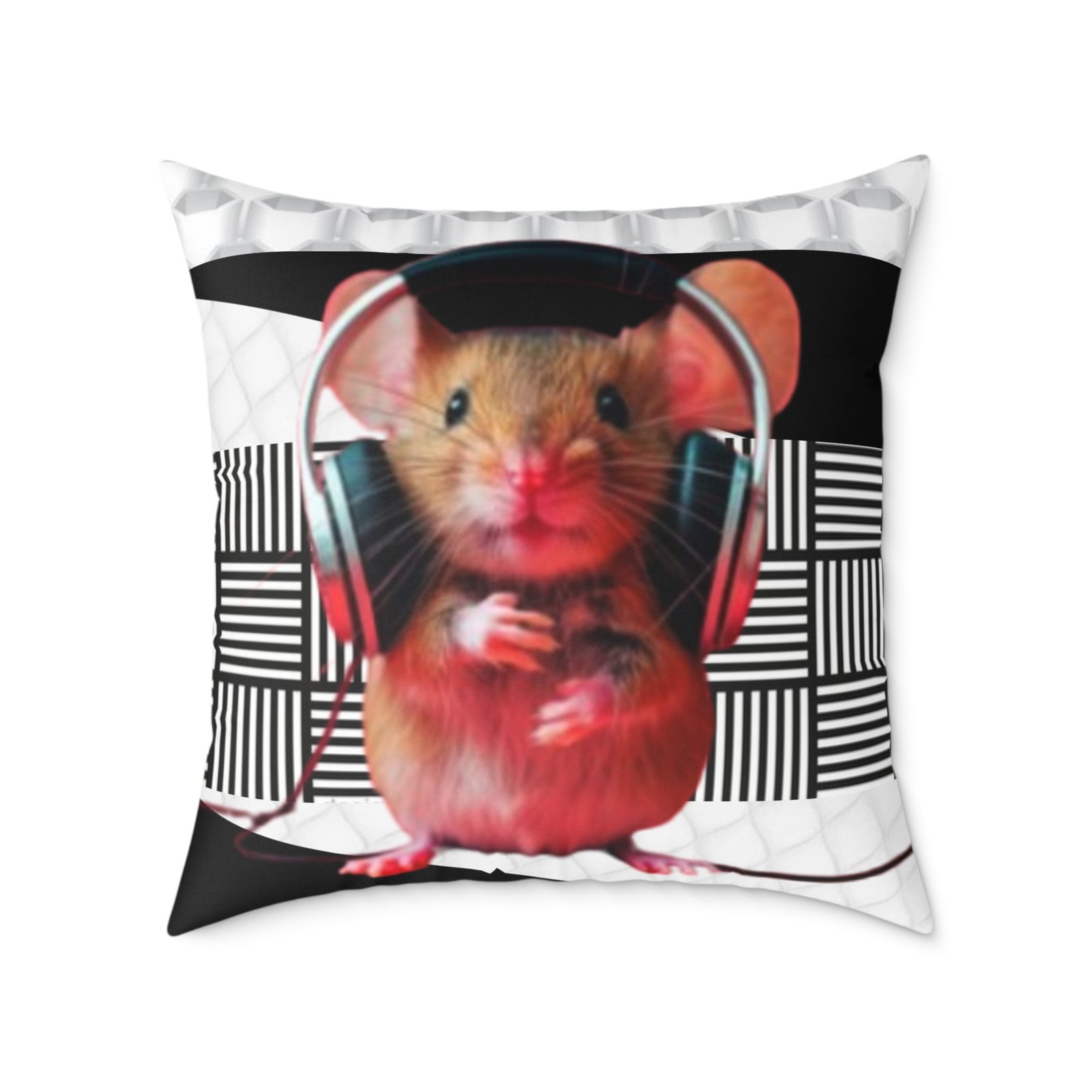 Music Dj Animal Headphones Square Poly Canvas Pillow 08 - Image 17