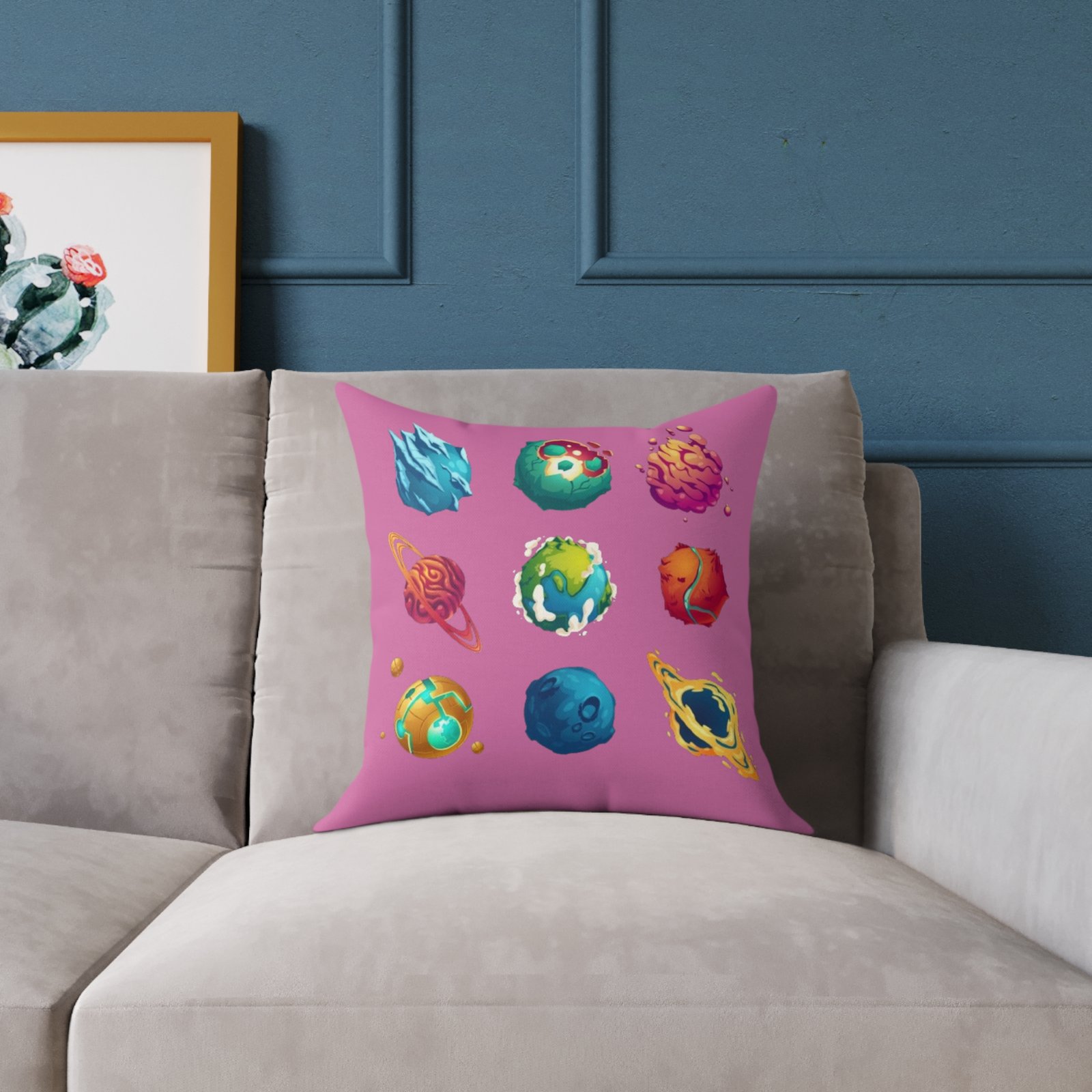 Outer Space Square Poly Canvas Pillow - Image 3
