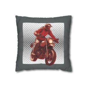 Scrambling Bikes Square Poly Canvas Pillowcase