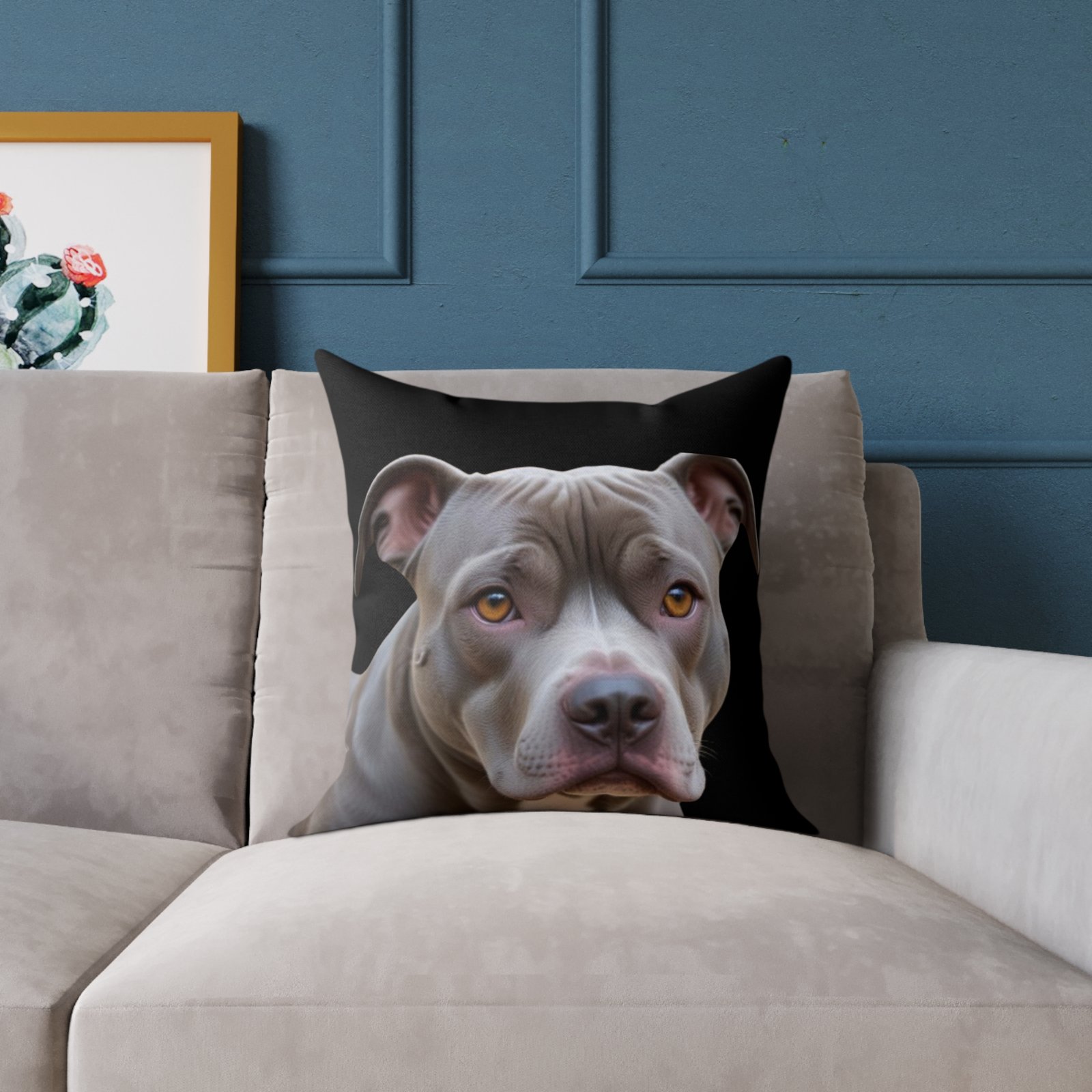 Staffordshire Bull Terrier Square Poly Canvas Pillow - Image 7