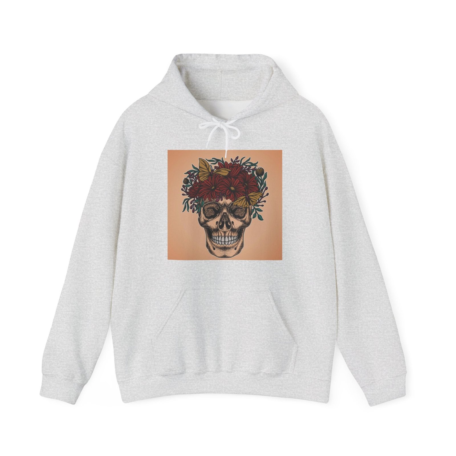 Skull Roses Tattoo Flowers Hoodie, Gothic Sweatshirt, Edgy Pullover, Dark Floral - Image 5