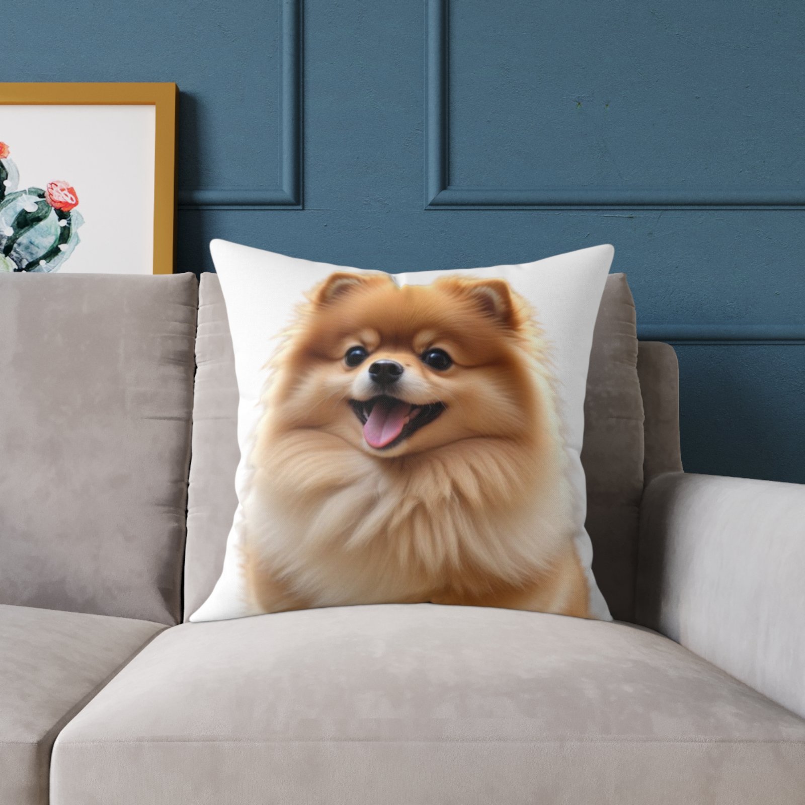 Pomeranian Dog Square Poly Canvas Pillow - Image 11
