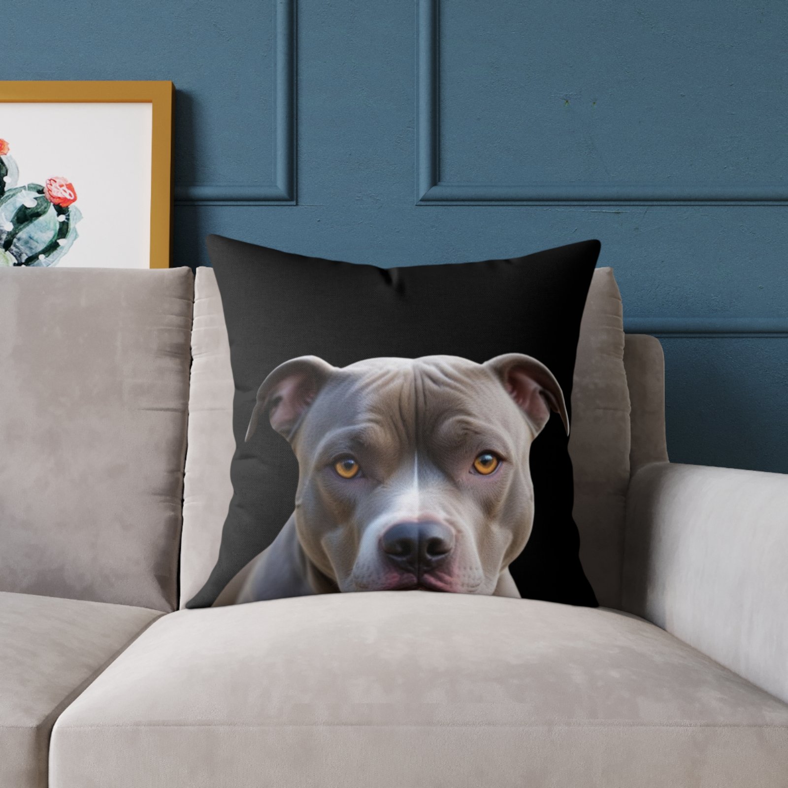 Staffordshire Bull Terrier Square Poly Canvas Pillow - Image 11