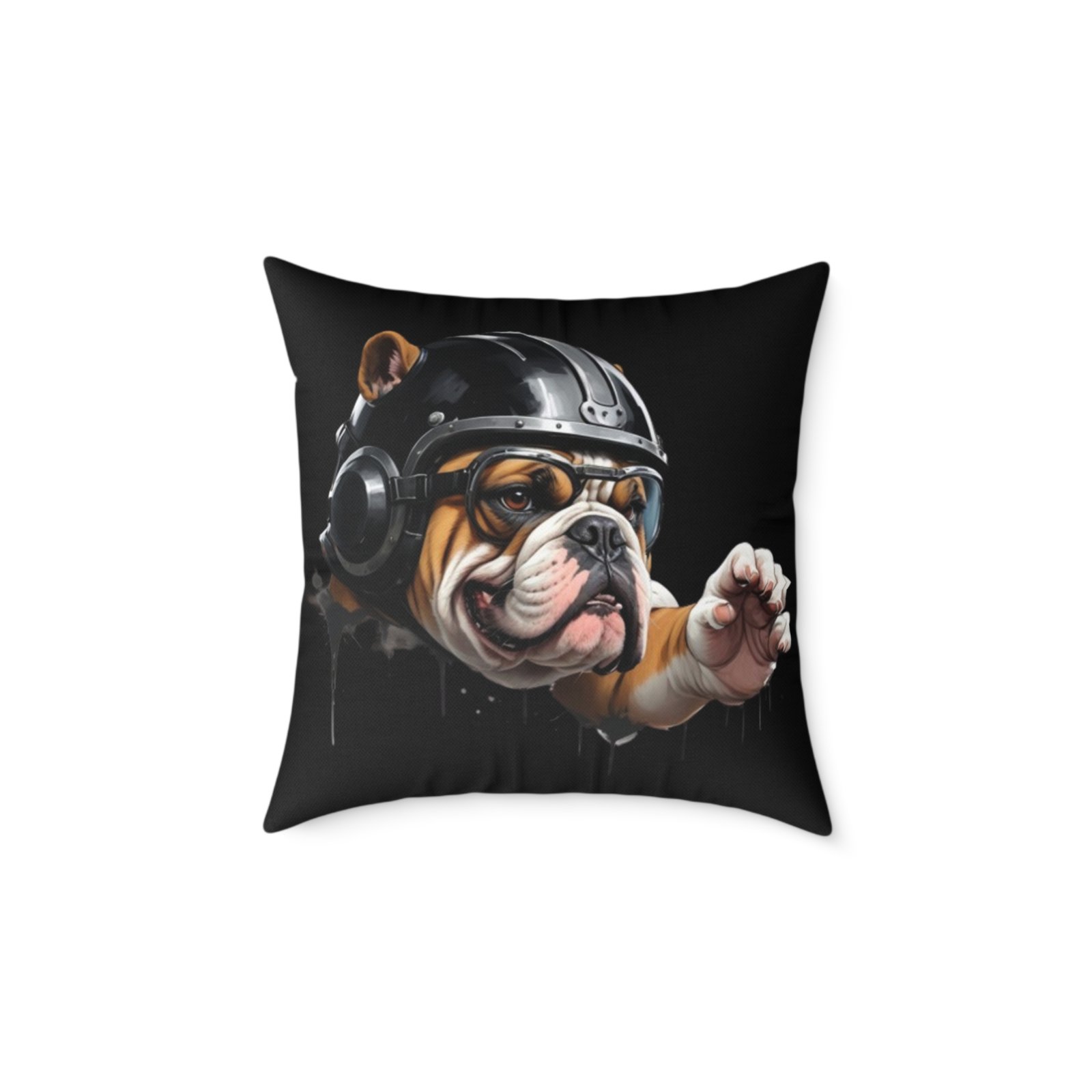 Flight Of The Bulldog Square Poly Canvas Pillow - Image 9