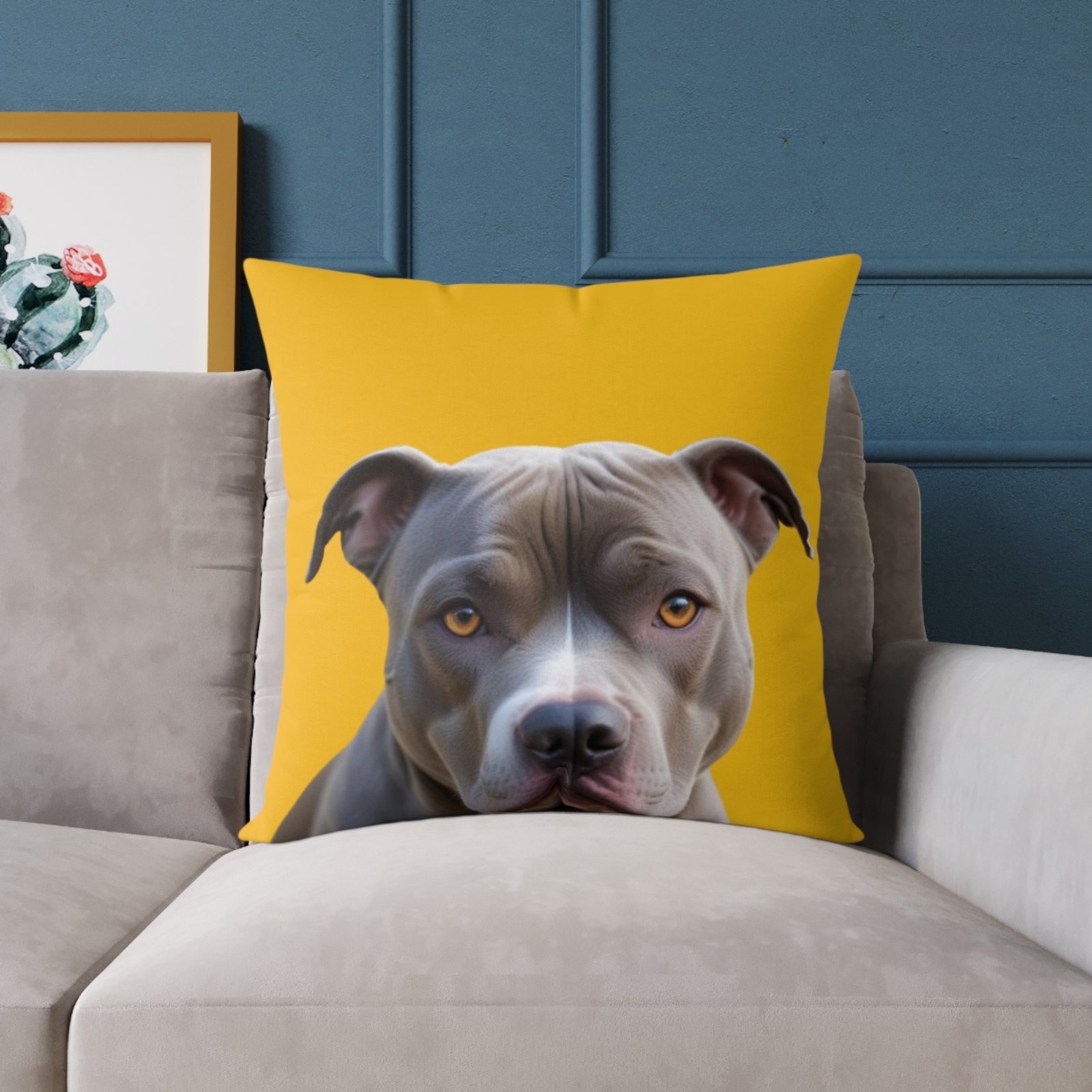Staffordshire Bull Terrier Square Poly Canvas Pillow - Image 15