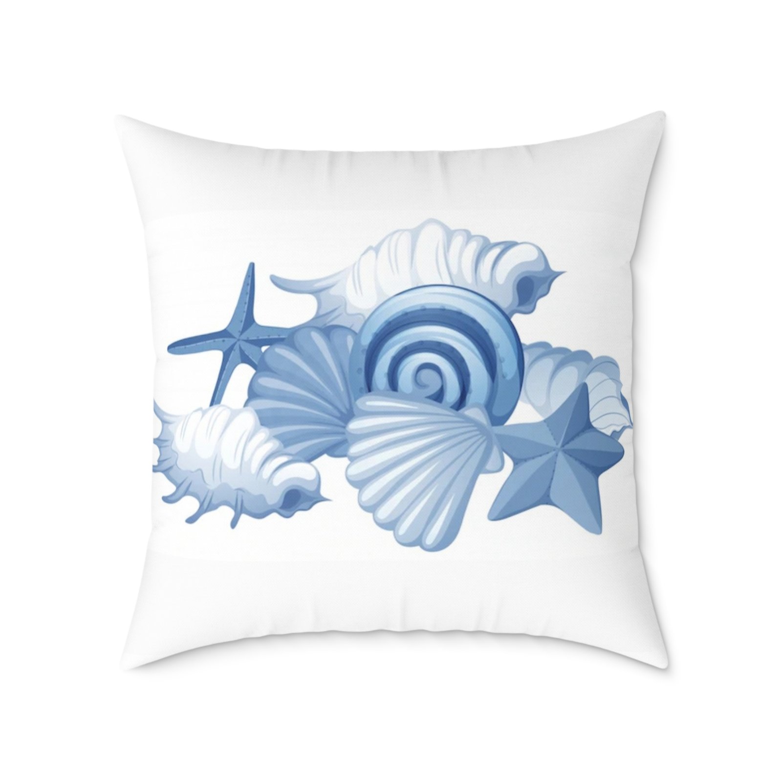 Sea shells Seaside Beach Square Poly Canvas Pillow 08 - Image 17