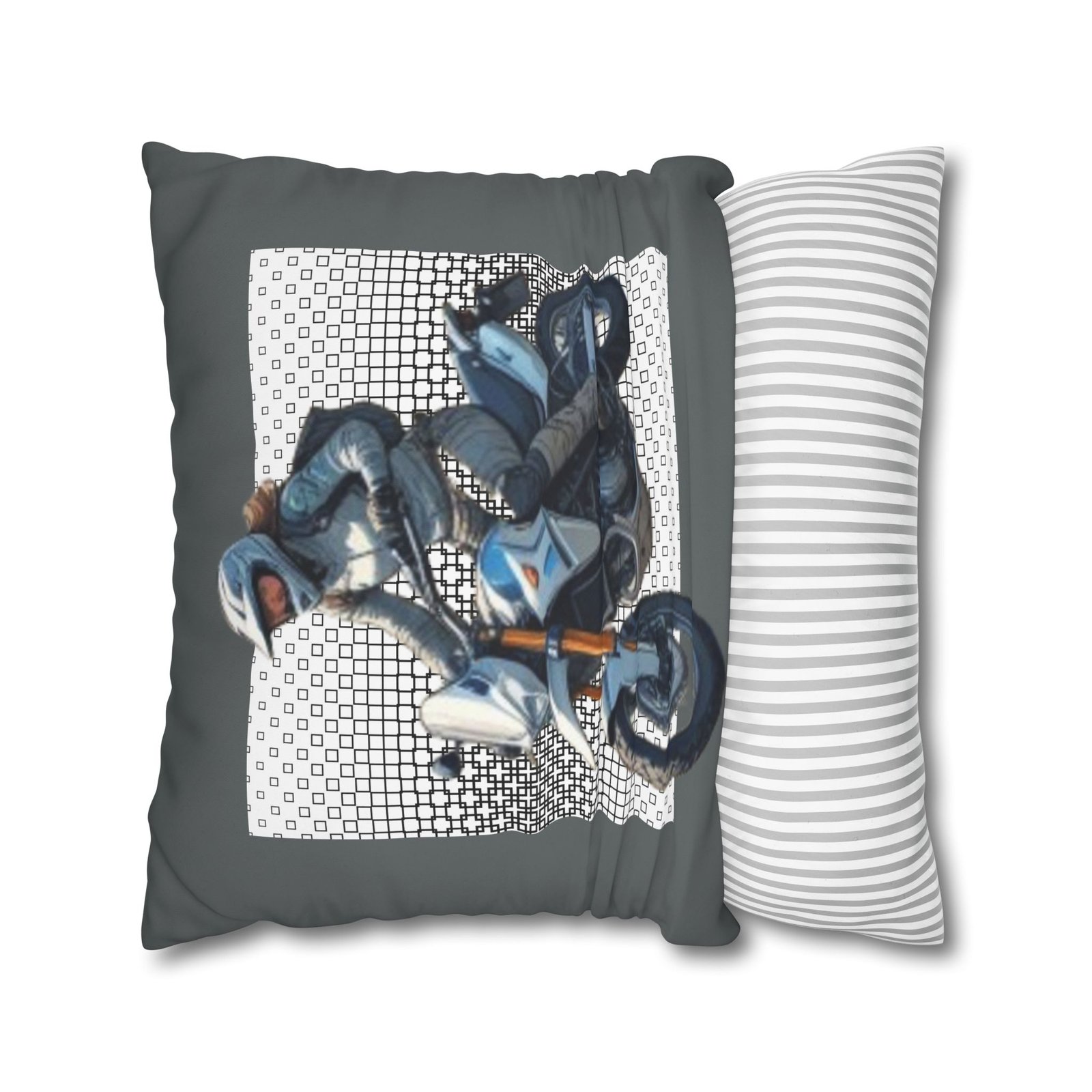 Scrambling Bikes Square Poly Canvas Pillowcase - Image 14