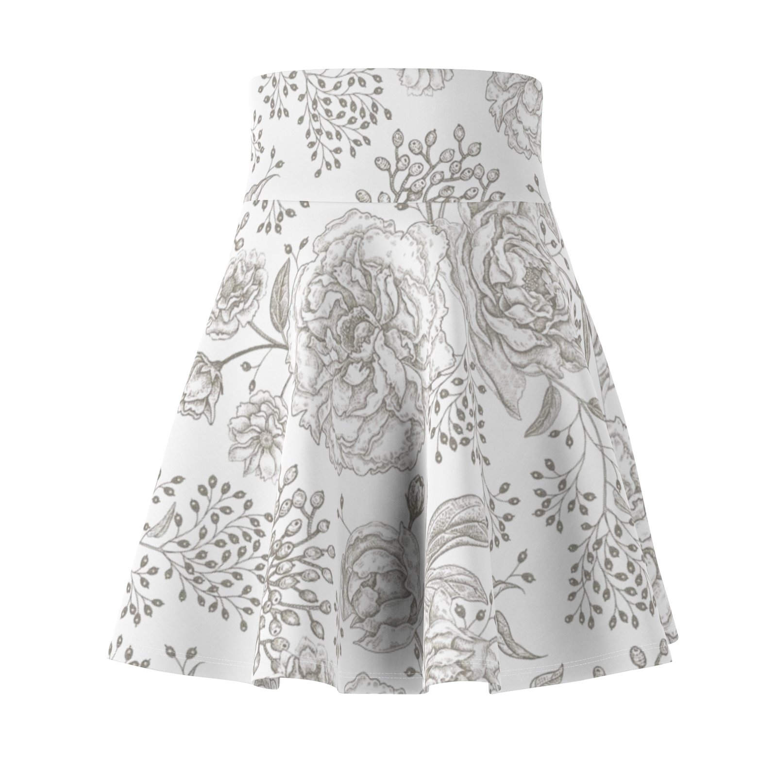 Floral Print Women's Skater Skirt - Boho Chic Style for Spring & Summer - Image 2