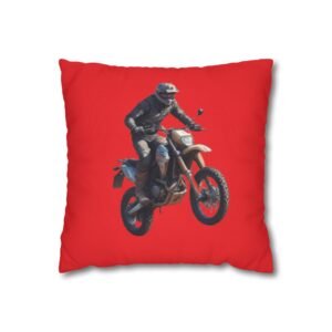 Scrambling Bikes Square Poly Canvas Pillowcase