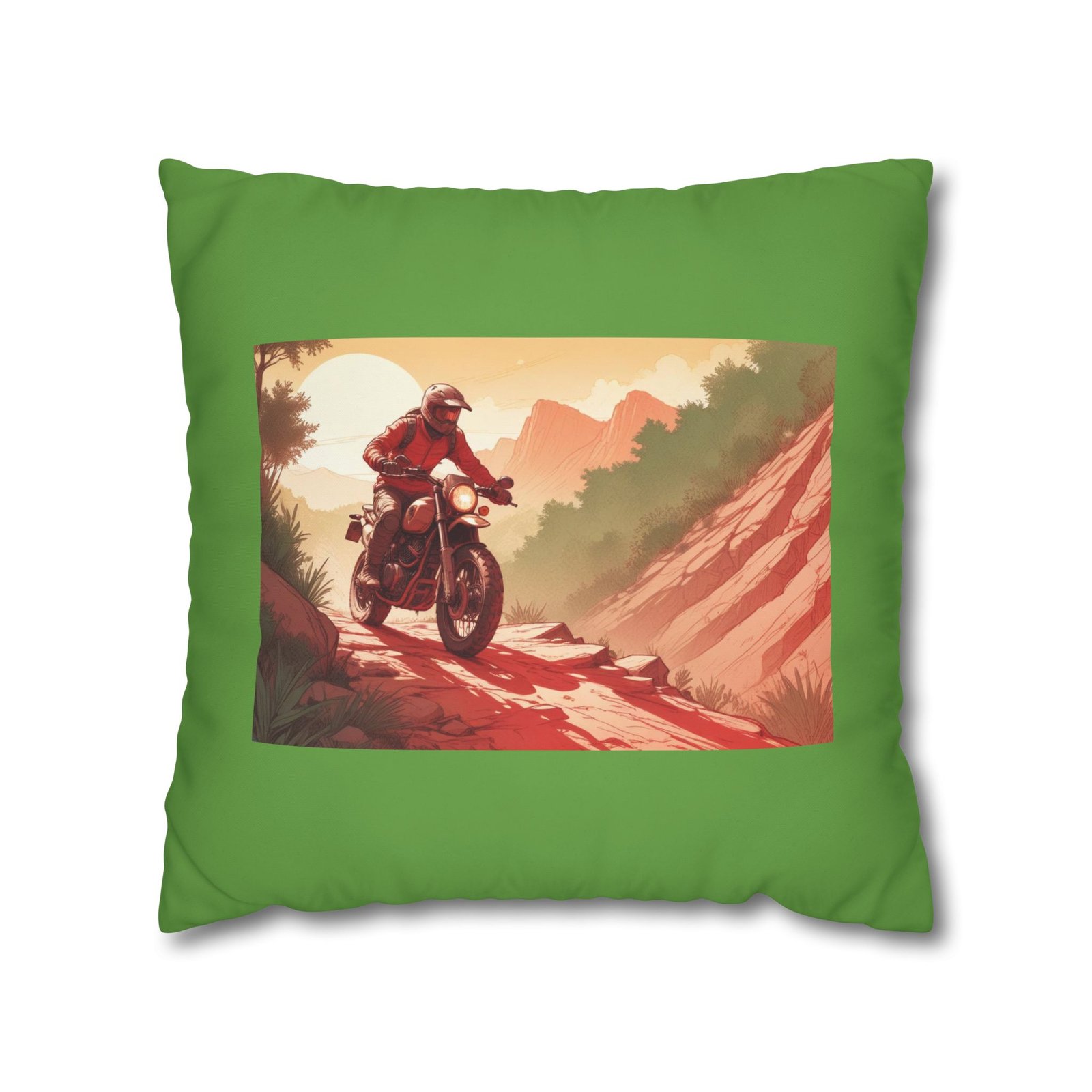 Scrambling Bikes Square Poly Canvas Pillowcase - Image 9