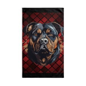 Rottweiler Plaid Hand Towel, Dog Lover Gift, Kitchen Decor, Pet Accessories, Unique Home Decor, Holiday Gift Idea