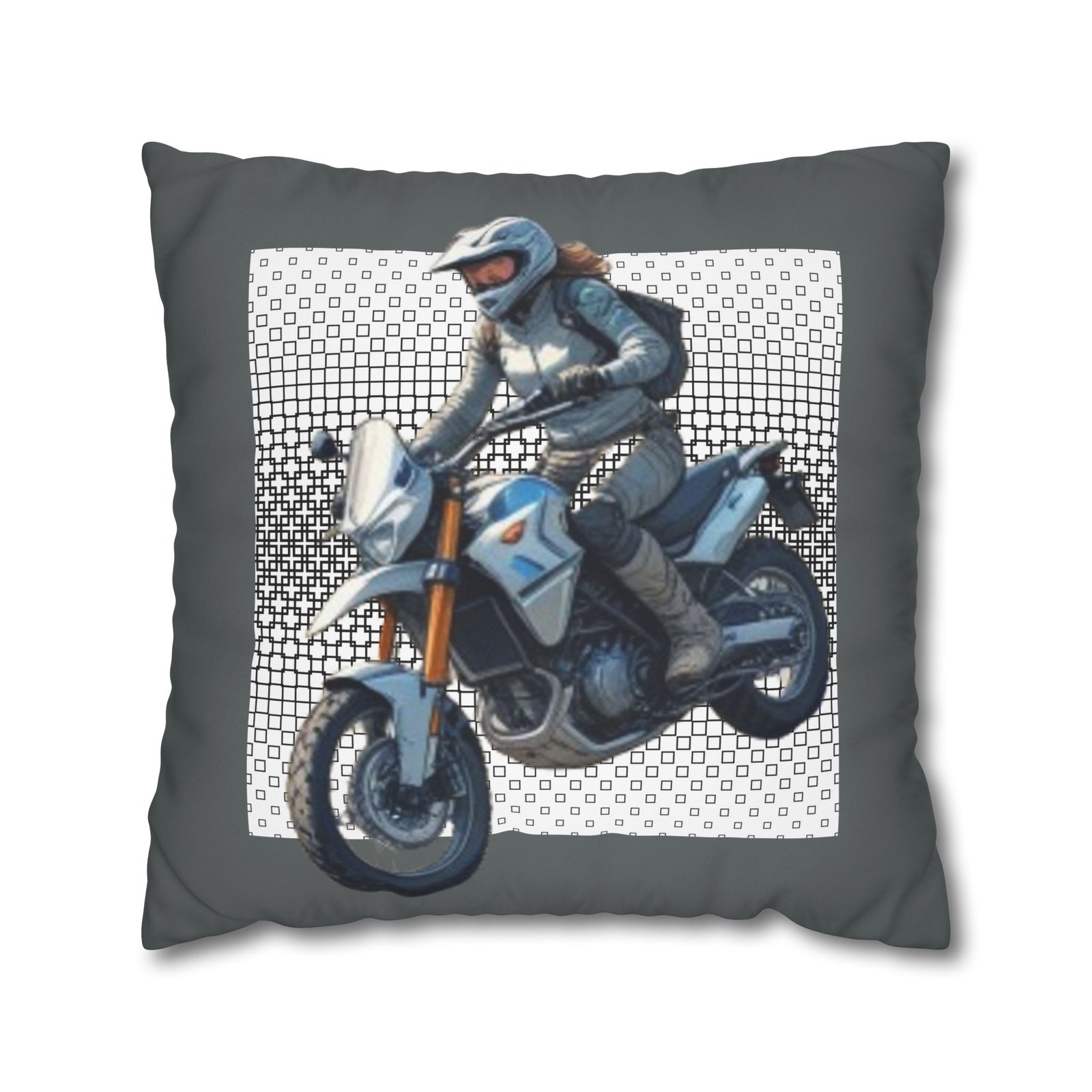 Scrambling Bikes Square Poly Canvas Pillowcase - Image 13
