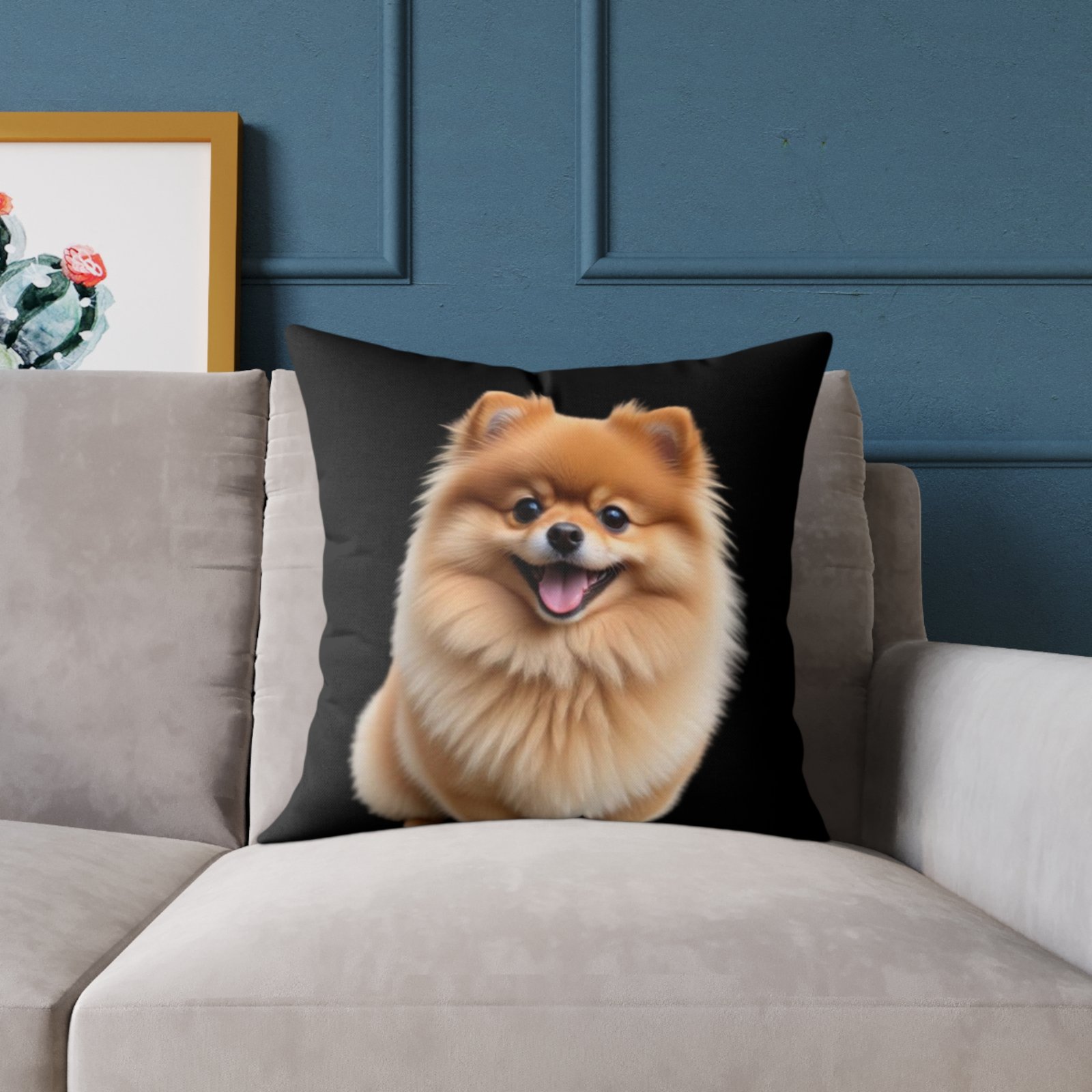 Pomeranian Dog Square Poly Canvas Pillow - Image 11
