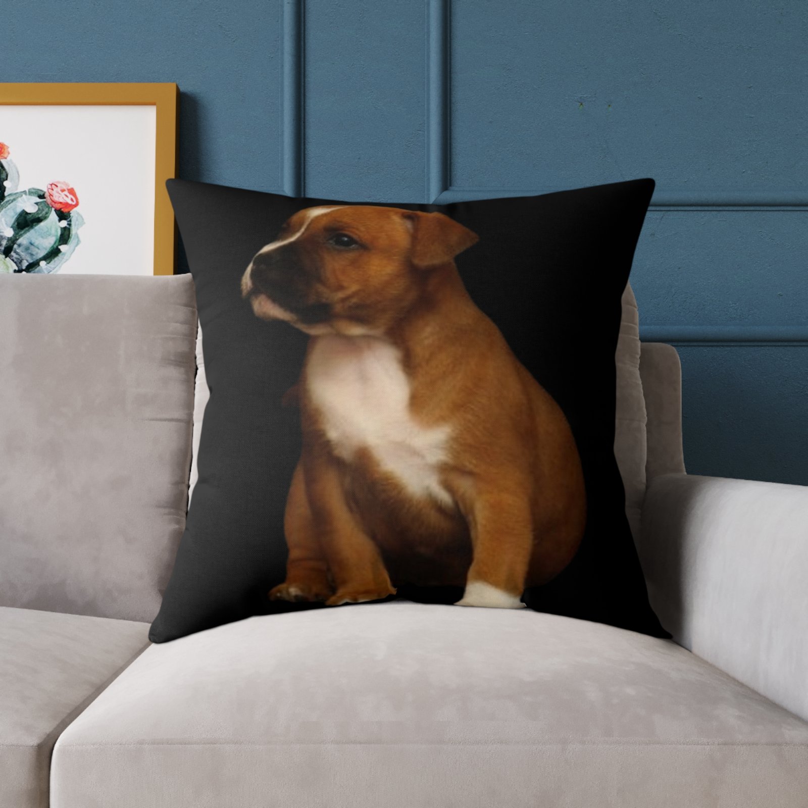 Staffordshire Bull Terrier Square Poly Canvas Pillow - Image 19