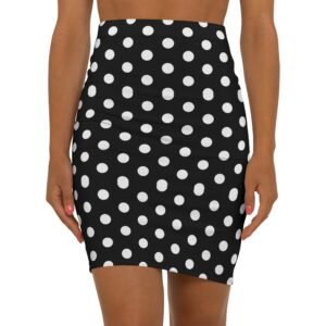 Polka dot Mid-Waist Pencil Skirt for Women - Perfect for Work or Casual Outings